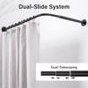 Crkmire L Shaped Corner Shower Curtain Rod, Adjustable [24.3" -