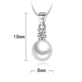 Daisy Philip Pearl Sterling silver new ladies fashion jewellery crystal zircon pearl round pendant necklace