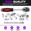 Swpeet 12Pcs 1/4 Inch Ratchet Socket Wrench Set, Drive Socket