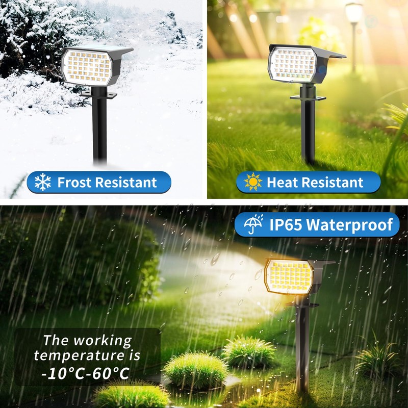 Tadyreal Solar Spot Lights Outdoor 6 Pack, [46 LED/3 Modes]