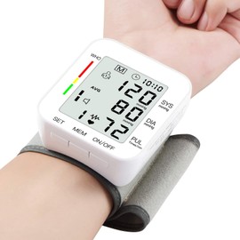 Mmizoo Wrist Blood Pressure Monitor Large Lcd Display Dual Users Portable