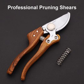 Pruning Shears, Sharp Heavy Duty Shears with Shock Absorbing Springs, Premium Pruning Shears, Hand Shears, Cuts Perfectly Through Everything in Your Garden