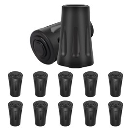 Pack of 12 Nordic Walking Pads, Walking Poles, Walking Pads, Asphalt Rubber Buffer for All Common Nordic Walking Poles, Trekking Poles, Rubber Buffer with a Diameter of 12 mm