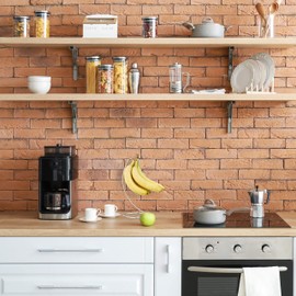 Relaxdays Banana Holder with Round Base Banana Hook Fruit Storage Banana Grape Chrome Iron Silver