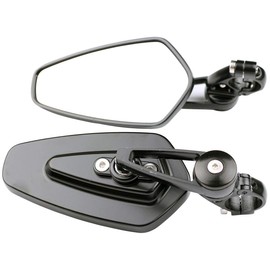 MotorToGo One Pair Black CNC 7/8" Handlebar Bar End Arrow Mirrors for 2022 Honda Grom 125