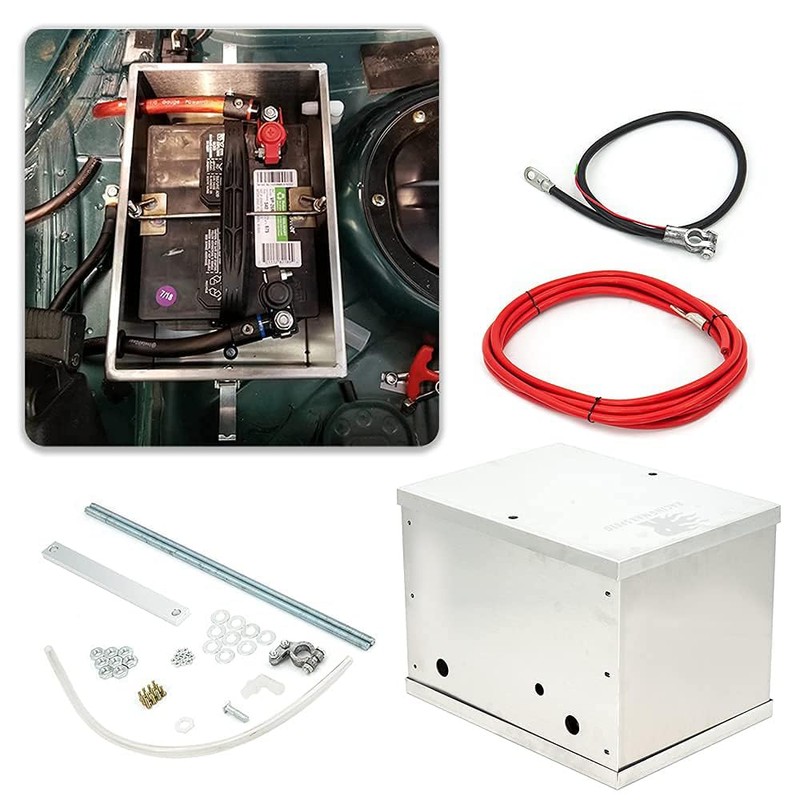 CNRAQR Complete Aluminum Battery Box Relocation Kit Universal Billet Race