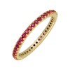 GOURIK 18K Yellow Gold Plated Stackable Created Ruby Ring For