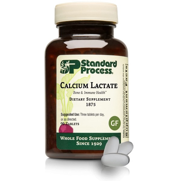 Standard Process Calcium Lactate - Immune Support and Bone Strength - Bone Health and Muscle Supplement with Magnesium and Calcium - 90 Tablets