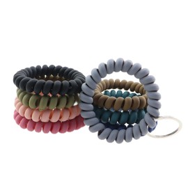 ZQIY 8 Pack Multifunctional Wrist Coil Colourful Plastic Spring Wristband Keychain Car Keyring Retractable Spiral Bracelet for Swimming Pool Outdoor Sports Workshop Shopping Centre Sauna