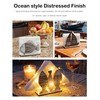 Pine Wood Napkin Holder,Ocean Style Distressed Wooden Upright Napkin Dispenser,Easy-Refill,Decorative