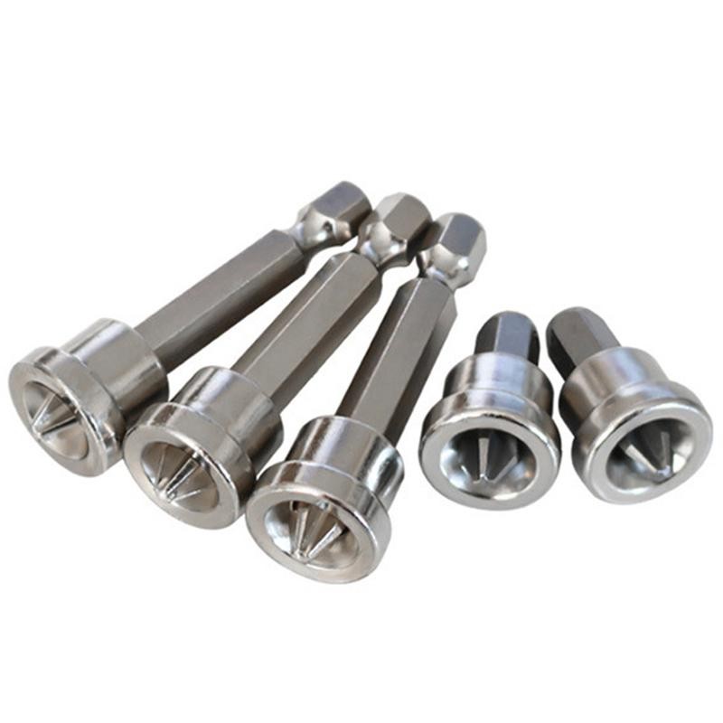 Teursa 5pcs Set Magnetic Positioning Screwdriver Bits Drywall Screw Setter