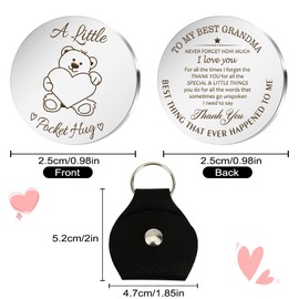 Grandma Mothers Day Gift for Grandma Pocket Hug Keyrings Grandma Birthday Gifts for Grandma Nanny Gifts for Nanny Grandmother Gifts Nana Gifts from Grandchildren Granny Christmas Valentines Gifts