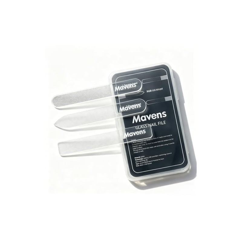 Mavens Glass Nail File Set - Professional Crystal Fingernail Files