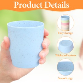 Patelai 80 Pcs Wheat Straw Reusable Cups 10 oz Unbreakable Plastic Drinking Cup Dishwasher Safe Cup Tumblers Chip Resistant Tumbler for Camping Dishwasher Kitchen(10 Colors)