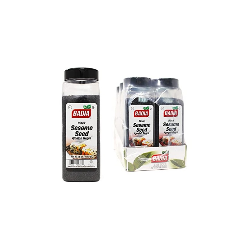 Badia Black Sesame Seed, 16 Ounce (Pack of 6)