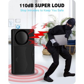 ZEXMTE Wireless Vibration Alarm with Remote Control Anti-Theft Alarm Bike/Motorcycle/Vehicle Security Alarm, 110db Loud, Door and Window Alarm