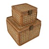 Deco 79 Rattan Handmade Decorative Box Woven Rattan Decorative Keepsake