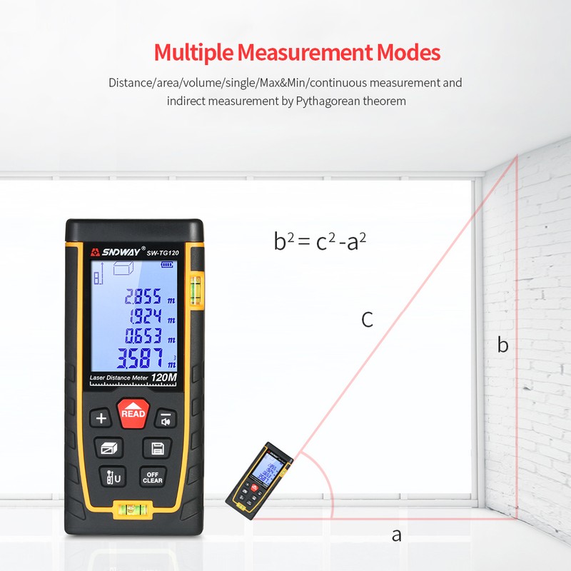 SNDWAY Handheld Digital Laser Distance Meter Portable Mini Range Finder