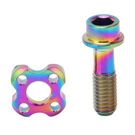 RISK Bike Front Derailleur Screw Gasket Kit Hollow Titanium Alloy Folding Bicycle Derailleur Screw Accessory Colorful