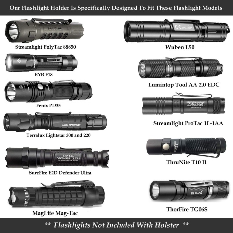 American Bench Craft Tactical Leather Flashlight Holster | EDC Flashlight