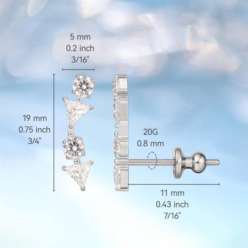 Limerencia Titanium Stud Earrings for Women, G23 Implant Quality Medical
