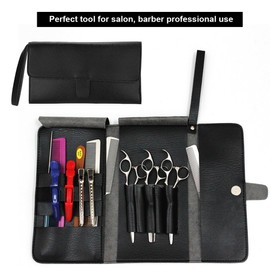 Professional Portable Multi-functional Hairdressing Tools Scissors Comb Storage Case Package Bag (Black)