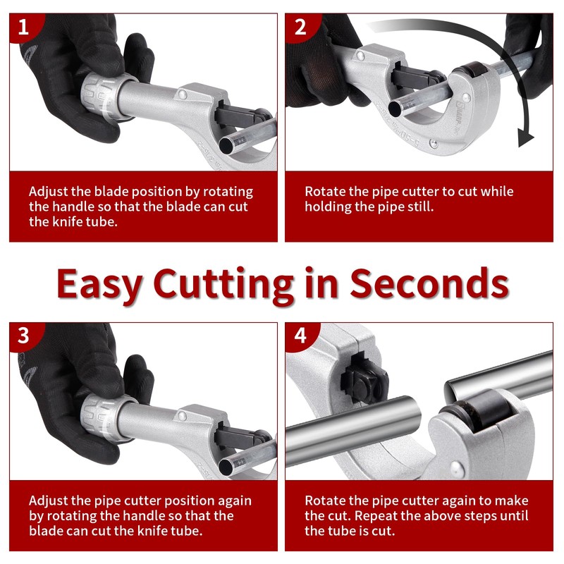 Sharp-tec 5-50mm Pipe Cutter, Adjustable Tube Cutter with Aluminum Alloy