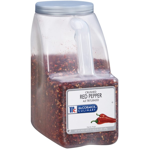 McCormick Culinary Crushed Red Pepper, 3.25 lb - One 3.25 Pound Container of Dried Bulk Hot Pepper Flakes, Perfect on Pizza, Flatbreads, Beef, Pork and More