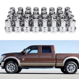 32 Pcs M14x1.5 One-Piece Design Chrome Lug Nuts for 2017-2025 Ford F250 F350 Super Duty HCPZ-1012-B HCPZ-1012-A (Chrome)