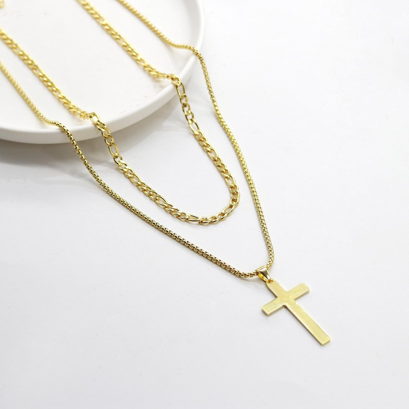 GILIEYER Cross Necklace for Men, Stainless Steel Cross Pendant Necklace