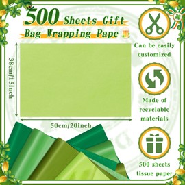 Qilery 500 Sheets Green Tissue Paper 15 x 20 Inch Packing Paper Sheets Gift Wrapping Paper Crafts Acid Free Tissue Paper Bulk for Holiday, Birthday, Party Decor, Weddings, Baby Shower