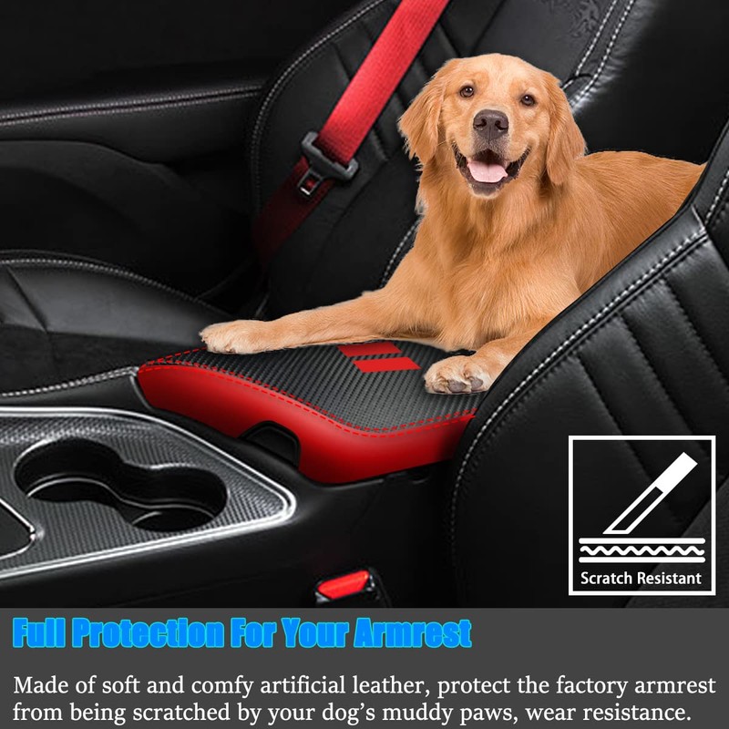 YOFAMO for Dodge Challenger 2015-2023 Car Armrest Cover Waterproof Center
