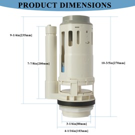 3" Dual Flush Valve Kit Fits for Project Source 2-Piece Toilets, Compatible With Glacier Bay Toilet Valve Parts Replacement, Flush Valve Repair Assembly Inside Toilet Tank