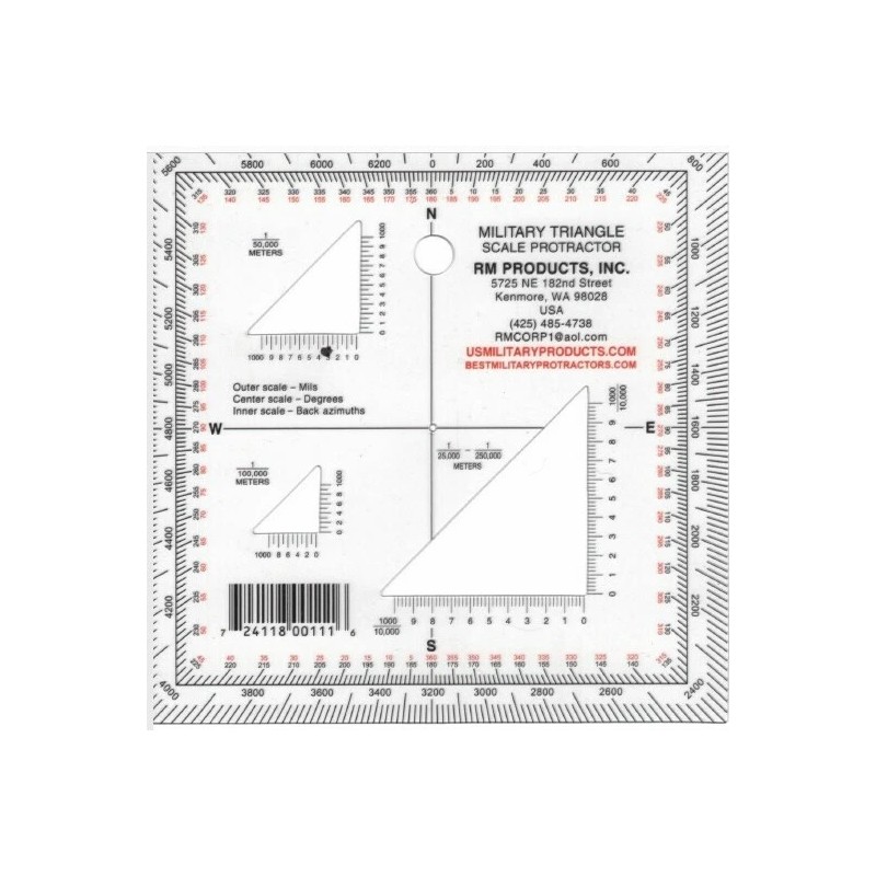 RM PRODUCTS Military Triangular Protractor Scale (Red)