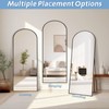 56"X18" Arched Full Length Mirror, Black Floor Mirror with Stand