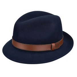 Bailey of Hollywood Perry Fedora Navy, Medium