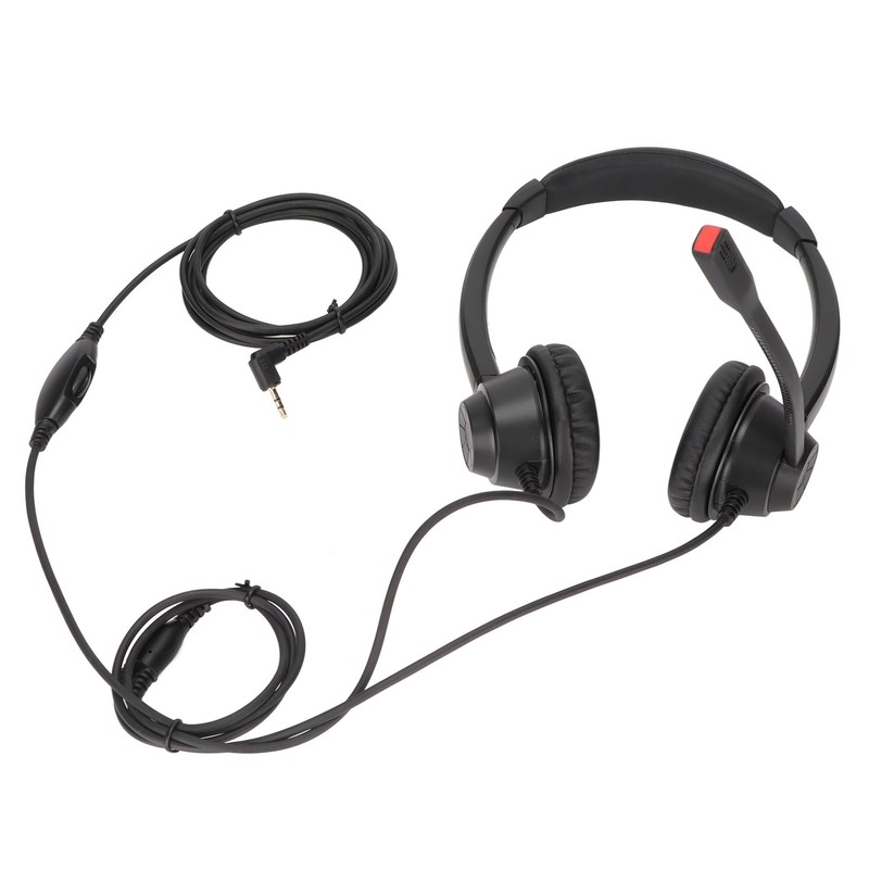2.5mm Business Headset Binaural Corded Headset with HD Mic for