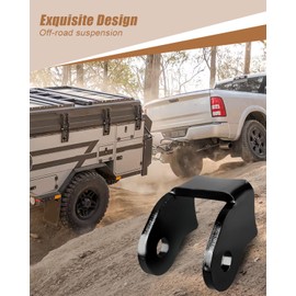 1 Pair Heavy Duty Weld-On Shock Mount Brackets for Off-Road Trailers, Curved Steel Suspension Tabs Black Powder Coated