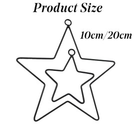 4Pcs Metal Hanging Stars Christmas Window Decorations Star Wreath Frame Xmas Star Decorations Wire Wreath Rings Floral Wreath Crafts Hoops for Christmas Tree Thanksgiving Macrame Frame Dreamcatcher