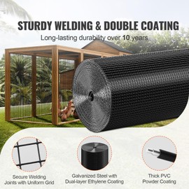 HappyBuy Hardware Cloth - 24'' x 100' Galvanized Wire Mesh Roll, 19 Gauge for Strong Chicken Coop Barriers, Rabbit Snake Fences and Dependable Poultry Enclosures with Vinyl Coating