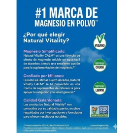 Natural Vitality Calm Magnesio en Polvo  Magnesium Citrate Powder, Raspberry Lemon, 226g                                                              