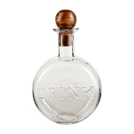 Mud Pie Drink Glass Decanter; 10" x 6 1/4" dia