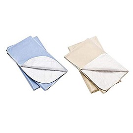 Platinum Care PadsTM Washable Large Standard Reusable Bed Pads/Hospital Underpads, for use with Incontinence and Pets Size 34x36 in, Pack of 2 (Blue & Beige)