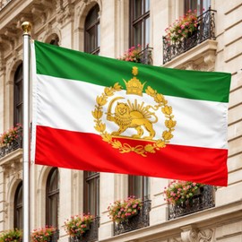 Iranian Persian Imperial Emblem Flag 3 x 5 ft (90 x 150 cm)