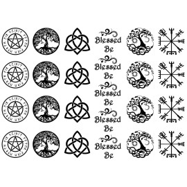 Captive Decals Blessed Be 25 pcs Black Fused Glass Decals