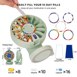 Daily Pill Organizer for Elderly – One-Button No-Flip Dispenser