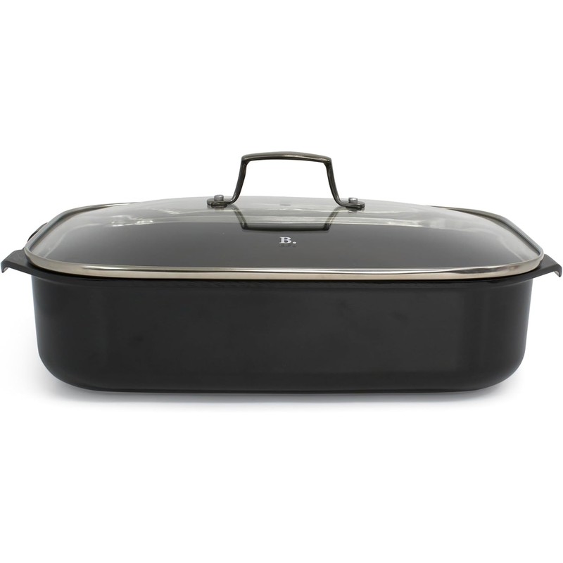 Blu. Cookware Roasting Pan with Lid and Roasting Rack, Non-Toxic,