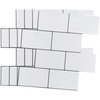 Crystiles 12"x12" Subway White Vinyl Peel and Stick Tile Backsplash,