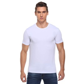 COLORFULLEAF Men's Undershirts Regular Fit T-Shirts Short Sleeve Crew Neck Tees 3-Pack Multipack (White/Black/Grey, L)