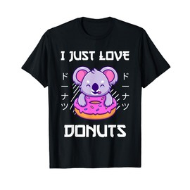 Kawaii Koala Eats Donuts I Just Love Donuts Japanese Style T-Shirt